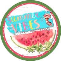 Sommer Vibes Kranz Schilder, Grüne Bordüren, Bienen Wassermelonen Wandbehang Türschild, Schild Und Befestigung von DIYCraftsWithFriends