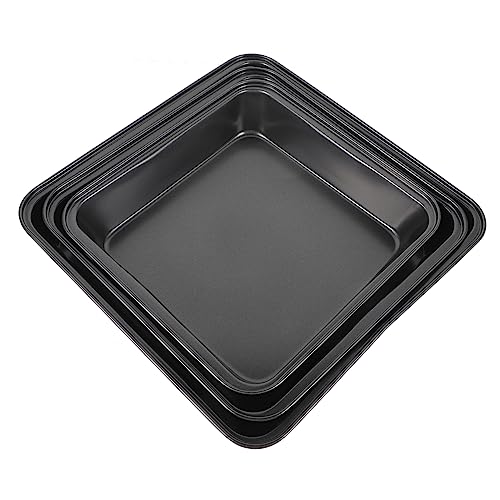 3 Stück Nicht-Stick-beschichtete Backblech-Set Backgeschirr für die Küche täglich Backen Backplatte Pan Backblech Pfanne Backform Pfannen für den Ofen Kohlenstoffstahl Schwarz von DIYEAH
