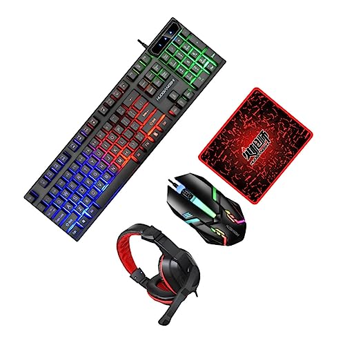 DIYEAH 1 Satz Beleuchtetes Tastatur Headset mit Mauspad Ergonomisches Design Geeignet für Pc und Laptop Hochwertige Verarbeitung für Büro und Gaming von DIYEAH