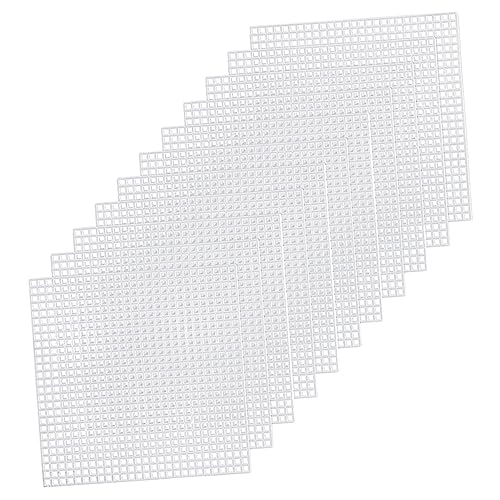 DIYEAH 1 Satz Geflochtene Dichtungen Stickstabilisator Quadratische Stichzubehör Häkeln Stoff Maschennetz Buckram-mesh Stickerei Mesh Kreuzstich-Netz Kreuzen Starr Weiß 30 Stück von DIYEAH