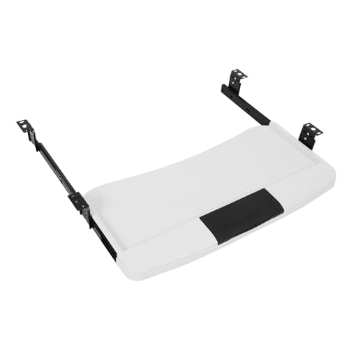 DIYEAH 1 Satz Tastaturschale schreibtischschublade schreibtischzubehör gleiten Tastaturablage Tablett unter Computerschublade zum Tippen büro Tastatur schublade Rostfreier Stahl Weiß von DIYEAH