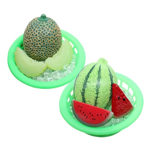 DIYEAH 1 Set Mini Eisornamente Puppenhauszubehör Obstdekoration Mini Dessert Requisiten Miniatur Lebensmittel So Tun Als Ob Mini Obst Kunstharz Künstliche Wassermelone von DIYEAH