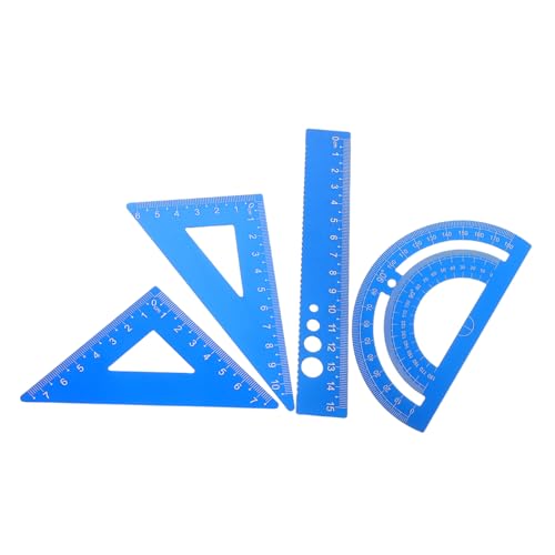 DIYEAH 1 Set Schüler Lineal Set Winkelmesser Zeichenlineal Geometrischer Winkelmesser Aluminium Messlineal Winkelmesser Für Schüler Gerades Lineal Lineal Aus Aluminiumlegierung von DIYEAH