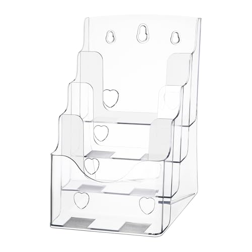 DIYEAH 1 Stück Daten-Rack-Box Inhaber Magazinhalterung Literaturständer Zeitungsständer Ebenen bücherstützen bücherregal buchregal Zeitschriftenständer Prospektständer Plastik Transparent von DIYEAH