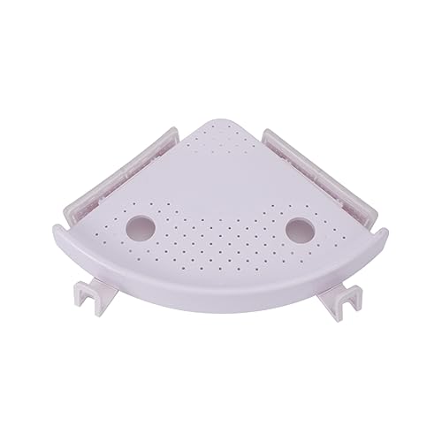 DIYEAH 1 Stück Speicherregalspeicher Ecke an der Wand montiert Badezimmer-Dusche-Organizer Wandhalterung Kunststoff-Lagerregal Bad Organizer Eckregal zur Wandmontage Plastik Weiß von DIYEAH