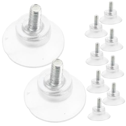 DIYEAH 10 Stück Glas Antirutschmatte Glastischplatten Antirutschpads Glassauger Glasabstandshalter Tischsaugnapf Für Glastischplatte Glassaugerschutz Saugnapf Pad Metall Transparent von DIYEAH
