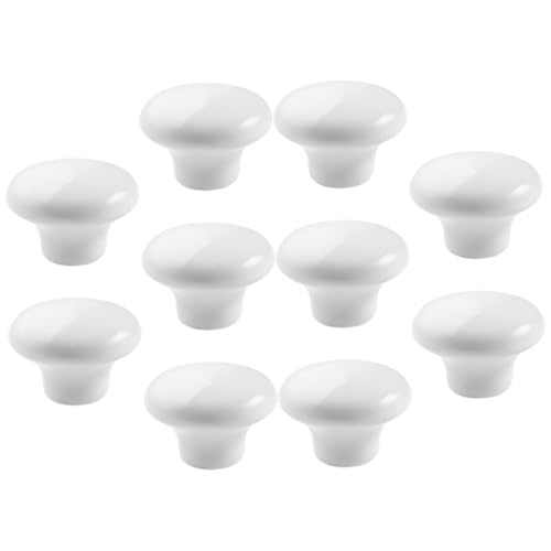 DIYEAH 10 Stück Keramik Möbelgriffe Rund Single Hole Schrankknöpfe für Kommoden und Küchenschränke Einfache Montage Langlebig und Elegant von DIYEAH