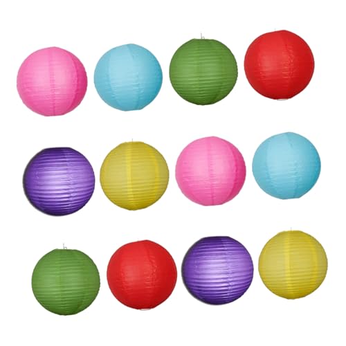DIYEAH 10 Stück Teiliges Faltbare Papier lampion Runde Bunte Hängelampen aus Stabilem Baumwollpapier Leichte und Langlebige Dekoration für Hochzeiten Partys Geburtstage und Heimdekor mit von DIYEAH