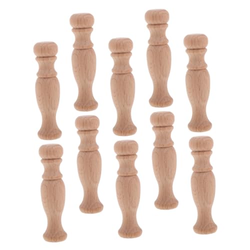 DIYEAH 10 Stück Teiliges Handgeschnitzte Unlackierte Holzspindeln mit Elegantem Römischem Säulenkopf Vielseitig für Weinregale Geländer und Möbel Diy Natürliche Holzstäbe für Dekorative von DIYEAH