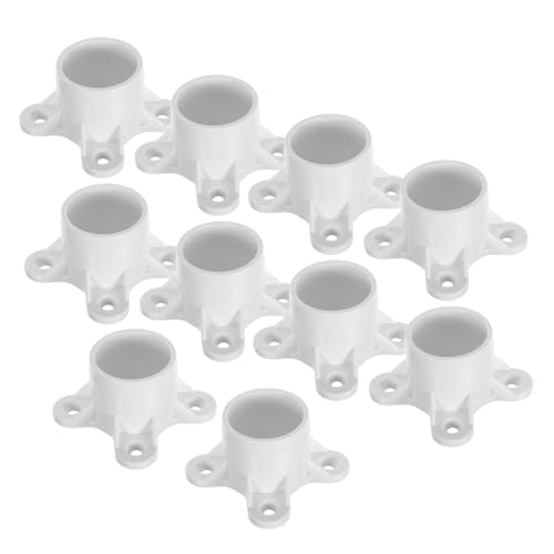 DIYEAH 10 Stück Teiliges PVC Flanschset Möbelbeschläge Tischbein Abdeckkappen Langlebig Korrosionsbeständig Einfache Montage für Möbel und Rohrbefestigung von DIYEAH