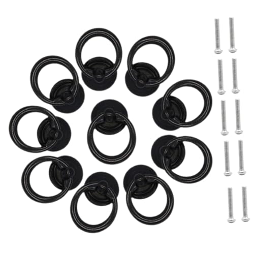 DIYEAH 10 Stück Teiliges Runde Schwarze Möbelgriffe aus Metall Ergonomische Schrankgriffe für Küchenschränke Kommoden und Vielseitig für Haushalt und Möbeldekoration Geeignet von DIYEAH
