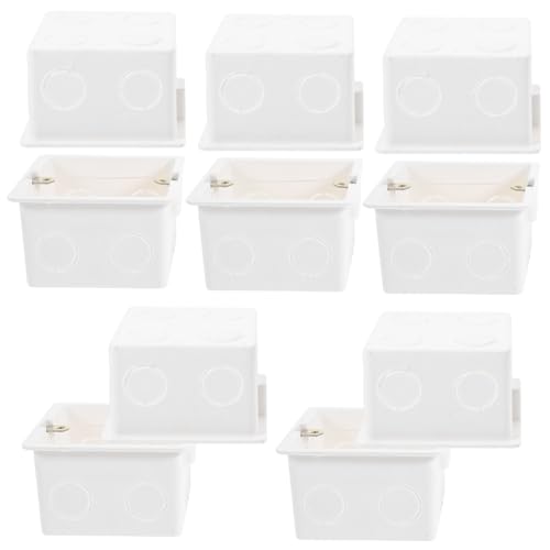 DIYEAH 10 Stück Teiliges Unterputz Verteilerdosen aus Robustem PVC Stabile Befestigung mit Klemm Schrauben Weiße Einbau Dose für Kabelinstallation und Wandmontage Zufällige Farbe DIYEAH 10 Stück Teiliges Unterputz Verteilerdosen aus Robustem PVC Stabile Befestigung mit Klemm Schrauben Weiße Einbau Dose für Kabelinstallation und Wandmontage Zufällige Farbe von DIYEAH