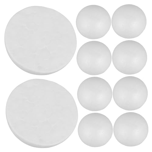 DIYEAH 10 Stück Teiliges Weiße Styropor Halbkugeln Glatte Oberfläche Hochdichte Schaumstoffornamente für DIY Basteln Weihnachtsdeko Partydekoration für Handwerksprojekte von DIYEAH