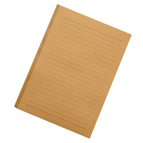 DIYEAH 100 Blatt Retro Briefpapier Kraftpapier Einseitig Bedruckt Vintage Design für Schreiben Malen und Graffiti Khaki Hochwertiges Schreibpapier von DIYEAH