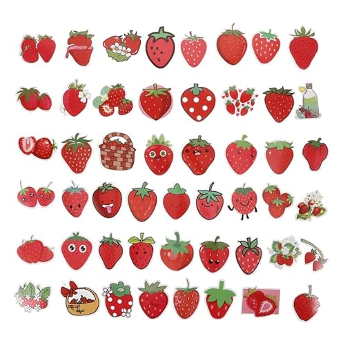 DIYEAH 100 Stück Graffiti-aufkleber Wandtattoos Mit Erdbeeren Cartoon-obst-aufkleber Erdbeerdekor Aufkleber Belohnen Aufkleber in Erdbeerform Erdbeer-aufkleber Für Wasserflasche Rot von DIYEAH