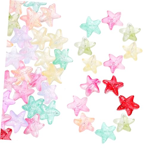 DIYEAH 100 Stück Charms Zur Schmuckherstellung S Für Die Schmuckherstellung Kawaii-perlen Glas-abstandshalter Stern Lose Perlen Basteln Abstandsperlen Glänzendes Basteln von DIYEAH