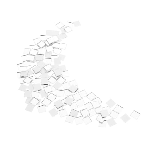 DIYEAH 100 Stück Spiegelmosaikfliesen Selbstklebend Quadratisch Glänzend für DIY Wanddekoration Wohnzimmer Schlafzimmer Büro und Bastelprojekte Silber von DIYEAH