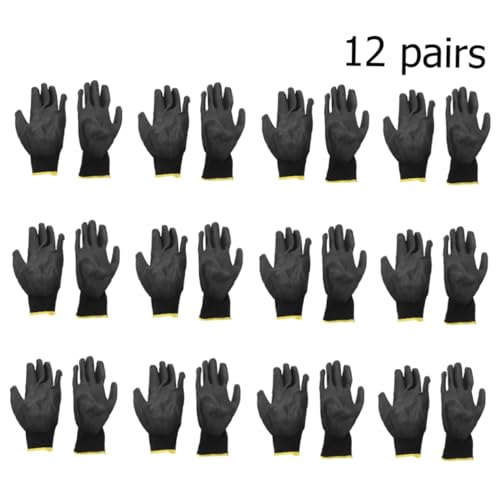 DIYEAH 12 Paar Handschuhe Strapazierfähigem Nylon für Herren und Damen Schutz Handschuhe für Mechanische Arbeiten S DIYEAH 12 Paar Handschuhe Strapazierfähigem Nylon für Herren und Damen Schutz Handschuhe für Mechanische Arbeiten S von DIYEAH