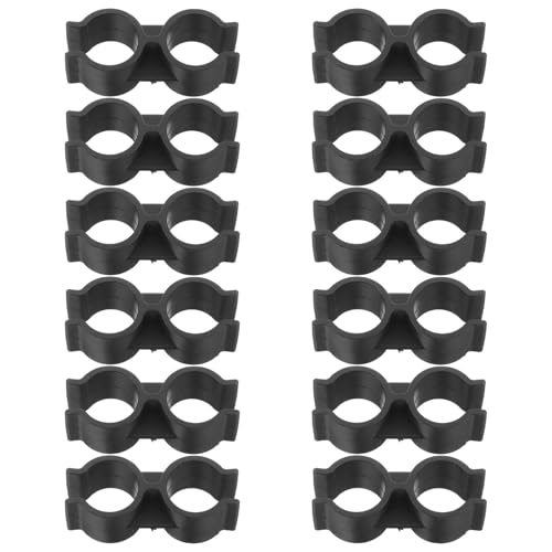 DIYEAH 12 Stück Teiliges Doppelte Kunststoff rohrklemmen Robuste Verbindungselemente für Rohrhalter Vielseitige Rohrverbinder Clips für Maschendrahtzaunpaneele Lager und Supermarktregale von DIYEAH