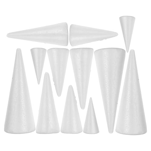 DIYEAH 12 Weihnachtskegel aus Polystyrolschaum – DIY-Kegel aus weißem Polystyrolschaum für Weihnachtsfeiern, Festdekorationen DIYEAH 12 Weihnachtskegel aus Polystyrolschaum – DIY-Kegel aus weißem Polystyrolschaum für Weihnachtsfeiern, Festdekorationen von DIYEAH