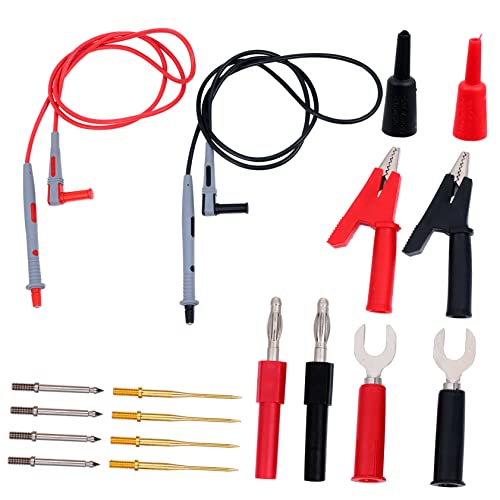 DIYEAH 18 Stück Teiliges Multimeter Messleitungen mit Alligatorclips und Messsonden Vielseitige Elektrische Prüfspitzen für Digitale Messgeräte Praktische Elektronik Reparaturwerkzeuge von DIYEAH