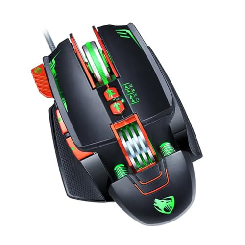 DIYEAH 1Stück Leuchtende Gaming Kabelgebundene Computermaus für Laptop PC Ergonomisches Design für Angenehme Nutzung für Zuhause Büro Stilvolle Schwarz von DIYEAH