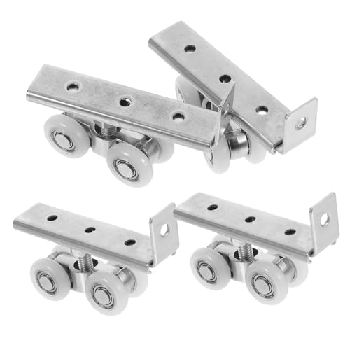 DIYEAH 2 Sätze Edelstahl Geräuschloser Türlaufwerk Pulley für Schrank und Küchenschiebetür Langlebig Wartungsfrei Kompatibel mit Kleiderschrank und Glastüren von DIYEAH