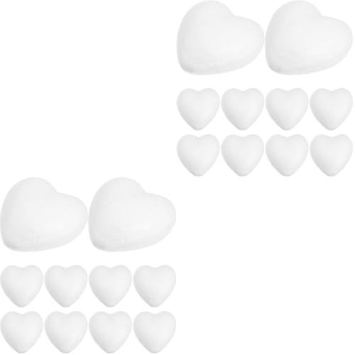 DIYEAH 2 Sätze Herzen Bastelschaum Weiße Herzform Für DIY Projekte Hochzeits Und Valentinstagsdekoration Für Blumenarrangements Und Kreative Bastelarbeiten 12 Stücke * 2 von DIYEAH