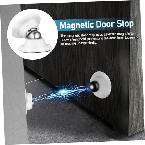 DIYEAH 2 Sätze Magnetischer Türstopper Selbstklebend Kleiner Weißer Türhalter ohne Bohren Geräuschdämpfender Wand und Türschutz Magnetische Türfangvorrichtung für Sicheren Halt von DIYEAH