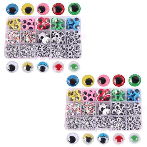 DIYEAH 2 Schachteln Bunte, Selbstklebende Wackelaugen aus Kunststoff, zum Selbermachen, Basteln, Puppenaugen für Kinderprojekte, Stofftierspielzeug, Puppenkunst, Scrapbooking, Basteln, Häkeln (1 DIYEAH 2 Schachteln Bunte, Selbstklebende Wackelaugen aus Kunststoff, zum Selbermachen, Basteln, Puppenaugen für Kinderprojekte, Stofftierspielzeug, Puppenkunst, Scrapbooking, Basteln, Häkeln (1 von DIYEAH