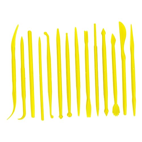 DIYEAH 2 Schnitzstift Aus Modellierwerkzeuge Aus Ton Lufttrockener Ton Gestalter Glatter Kuchendekorationssets Perlen Fondant Töpferton Für - Plastik Yellow DIYEAH 2 Schnitzstift Aus Modellierwerkzeuge Aus Ton Lufttrockener Ton Gestalter Glatter Kuchendekorationssets Perlen Fondant Töpferton Für - Plastik Yellow von DIYEAH