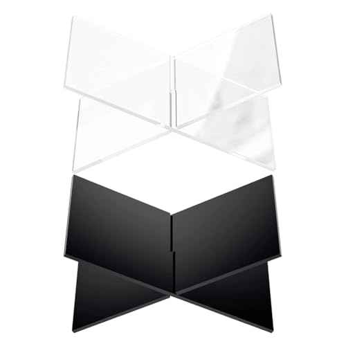 DIYEAH 2 Sets Acryl-Buchständer: Bibelständer zur Präsentation zu Hause – transparenter und schwarzer Zeitschriftenständer, offener Kochbuchhalter für den Couchtisch in der Küche von DIYEAH