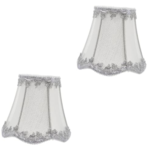DIYEAH 2 Stck. Vintage Stoff Lampenschirm mit Metallhalterung Vielseitig für Tisch- Wand Deckenlampen Kindersicherer Lampenüberzug Weiches Licht für Wohnliches Flair von DIYEAH