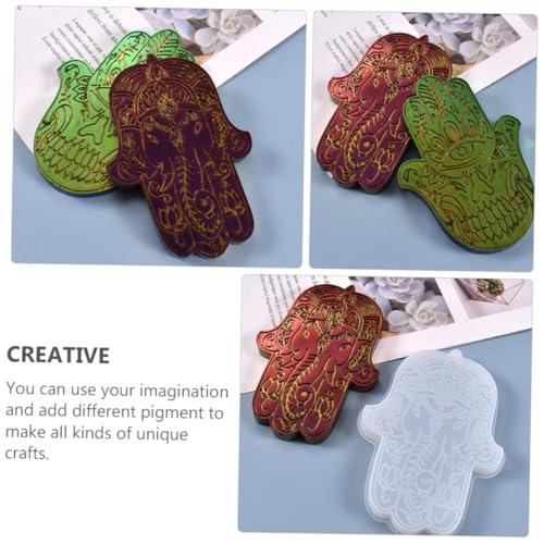 DIYEAH 2 Stück 2 teiliges Silikonform Hand der DIY Epoxidharz Gießform für Schmuck und Dekoration Kompatibel mit UV Harz Polymer Clay Seifenfest Langlebig und Sicher Kreative von DIYEAH
