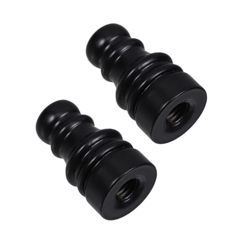 DIYEAH 2 Stück Dekorative Metall Lampenknöpfe Bullhorn Design Stabiles Gewinde Einfache Montage Passend für Tisch Boden und Wandleuchten Schwarze Lampen Ersatzkappen von DIYEAH