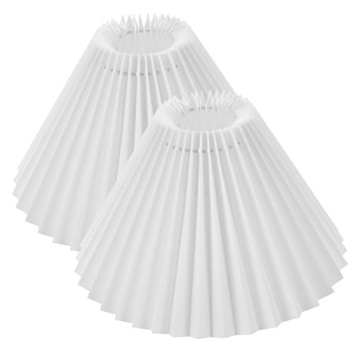 DIYEAH 2 Stück Elegante Stoff lampenschirme Langlebige Lampenschirm abdeckung aus Baumwollstoff Vielseitig für Tischlampen Stehleuchten und Wandlampen Weiß Dekorativ und Robust von DIYEAH