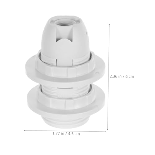 DIYEAH 2 Stück Lampenfassung Weiß Vollgewinde Schraubsockel Kunststoff Lampenhalter Für Tisch Steh Deckenleuchten Robust Isoliert Schneller Birnenwechsel von DIYEAH