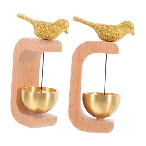 DIYEAH 2 Stück Minimalistische Messing türklingel Magnetischer Holzbefestigung Lauter Eingangsgong für Laden und Zuhause Einfache Montage Stilvolle Türglocke zur Geschäftseinrichtung und von DIYEAH