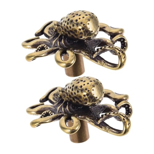 DIYEAH 2 Stück Nautische Messing-küchenschrankgriffe Meeresbewohner Design Robuste Schubladenknöpfe Maritimer Vintage-stil für Kommode und Schrank von DIYEAH