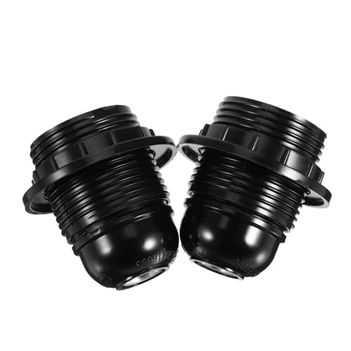 DIYEAH 2 Stück Schwarze Metallfassung mit Isolierter Schraubbasis für Decken und Wandleuchten Hochstabil Langlebig und für Kinderzimmer und Küchen von DIYEAH