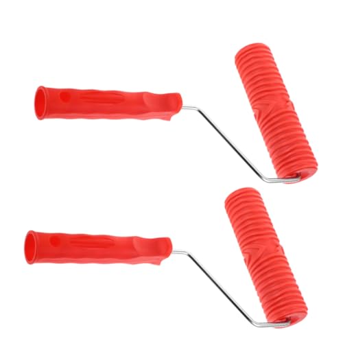 DIYEAH 2 Stück Silikon Strukturroller mit Ergonomischem Kunststoffgriff Holzmaserung Prägung Walze für Wand- Decken DIY Muster Walze für Künstlerische Oberflächen von DIYEAH