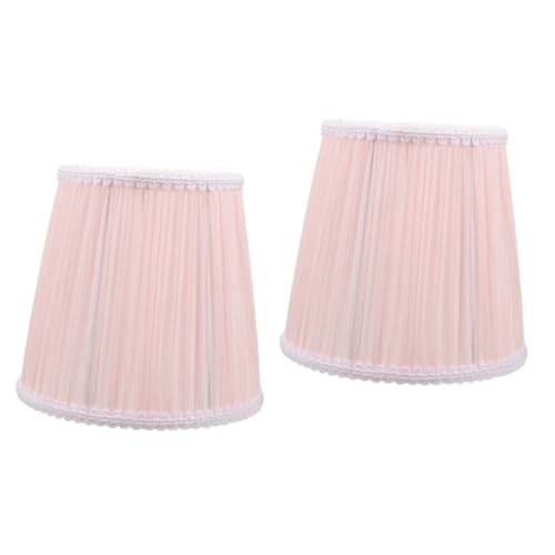 DIYEAH 2 Stück Stoff Lampenschirm für Tisch Stehlampe Rosa Romantisch Vielseitiger Lampenschirm für Wohnzimmer Schlafzimmer Büro Langlebiges Material Dekorative Beleuchtungsabdeckung von DIYEAH
