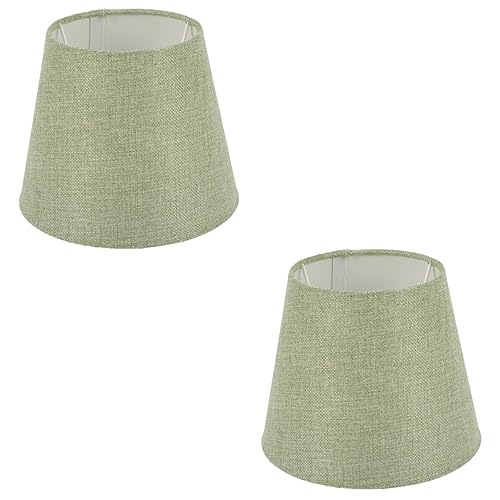 DIYEAH 2 Stück Stoff Lampenschirm für Tischlampen Eleganter Runder Lampenschirm Grün für Schlafzimmer und Wohnräume Schützt die Lampe und Verleiht Einen Modernen Look von DIYEAH