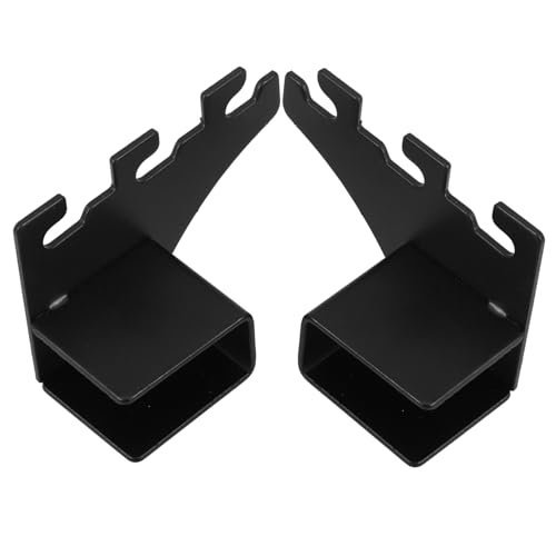DIYEAH 2 Stück Teiliges Regalstützclip Verstellbare Quadratische Rohrhalterungen mit Links Rechts Mittelträger Robuste Metall Regalhalter für Küchen und Bücherregale Schwarz von DIYEAH