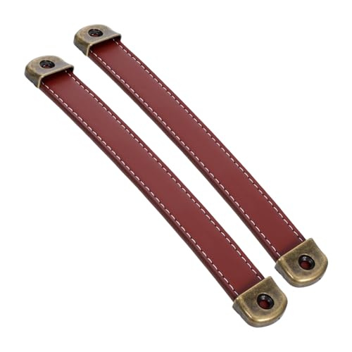DIYEAH 2 Stück Vintage PU Ledergriff Strap Türgriff Komfortabler Möbelgriff Schrankgriff für Kleiderschrank Kommode Küchenschrank Antik Braun von DIYEAH