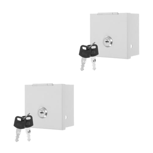 DIYEAH 2 Stück Wandmontierte Wetterfeste Elektrobox mit Abschließbarem Schutz für Steckdose und Netzwerkanschluss Kompakt Multifunktional Platzsparend für Außensteckdosen und Sichere von DIYEAH