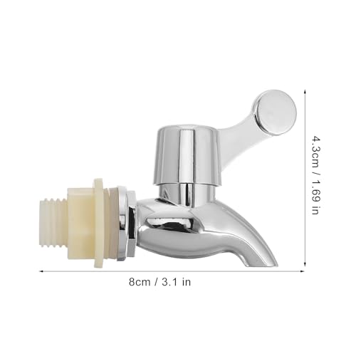 DIYEAH 2 Stück Wasserspenderventil: Getränkespender, Karaffe, Zapfhahn, Wassertopf, Wasserhahn, Ersatzauslauf, Wasserhahn für Getränke, Silber, 15–18 mm von DIYEAH