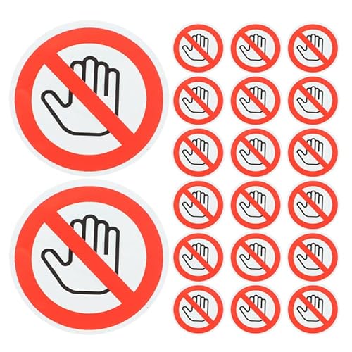 DIYEAH 20 Stück Aufkleber mit Sicherheitsschildern Warnaufkleber Etikett nicht berühren warnschild Verwenden Sie keinen Handaufkleber für die Wand Aufkleber für Glas nicht berühren rot von DIYEAH