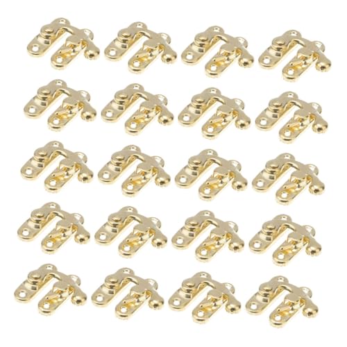 DIYEAH 20 Stück Holzkistenschloss Zubehör Riegelverschluss Haspe Riegel Kofferschloss Haspe Türriegel Hardware Miniatur Knebelverschlüsse Truhenschloss Truhenriegel Möbelriegel Goldenes von DIYEAH