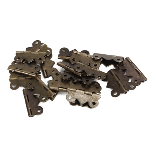 DIYEAH 20 Stück Teiliges Mini scharnier aus Bronze Langlebiges Eisen Vintage Schrank Kabinett scharniere Öffnung für Schmuckkästchen Puppenhäuser und Bastelprojekte von DIYEAH